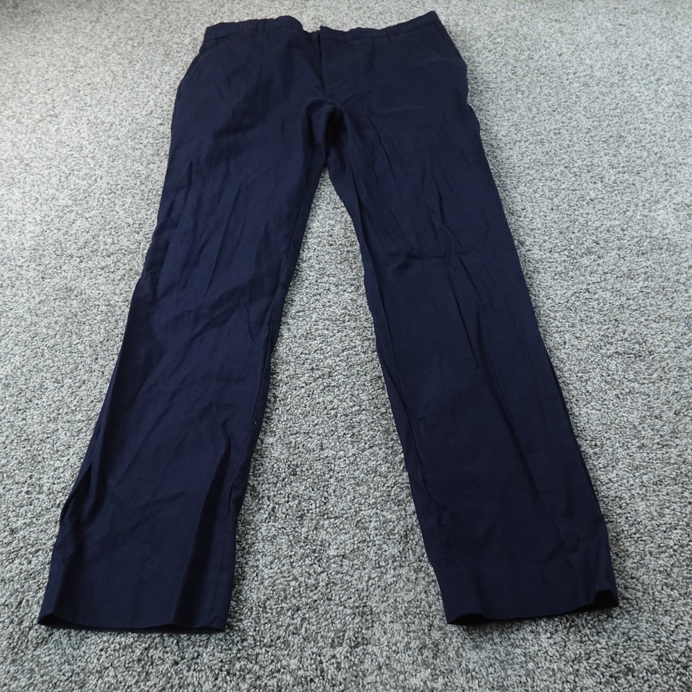 Vince Pants Mens 36X32 Blue Classic Fit James Chino Trouser Flat Front Stretch